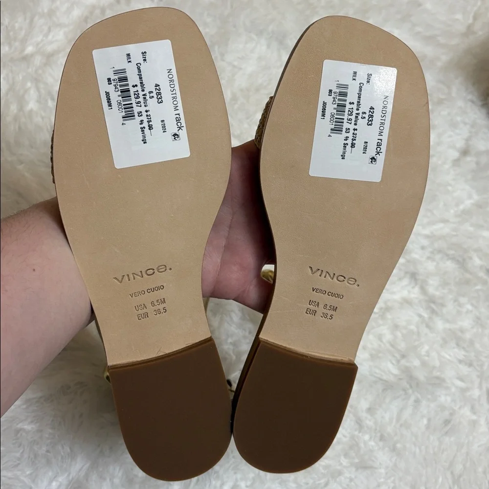 NEW In Box Vince Martina Ankle Strap Sandal In Milk Color Size 6 1/2 M